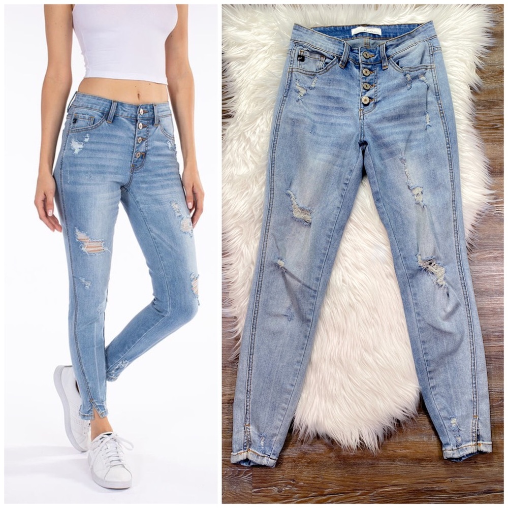 Kancan•Lou High Rise Super Skinny distressed Jeans